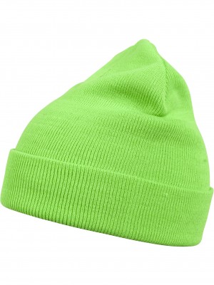 Бийни шапка в неоново зелен цвят MSTRDS Beanie Basic Flap neongreen 