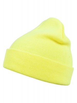 Бийни шапка в неоново жълт цвят MSTRDS Beanie Basic Flap neonyellow 