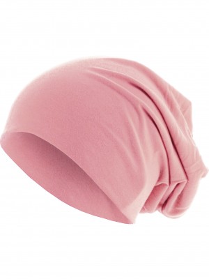 Бийни шапка в пастелно розов цвят MSTRDS Pastel Jersey Beanie