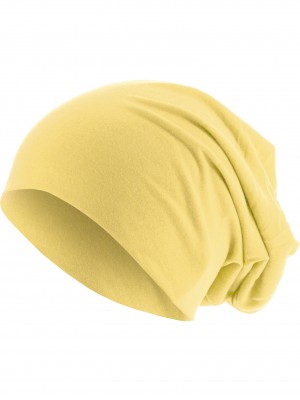 Бийни шапка в пастелно жълт цвят MSTRDS Pastel Jersey Beanie vanilla 