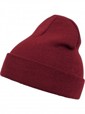 Бийни шапка в тъмночервен цвят MSTRDS Beanie Basic Flap maroon 