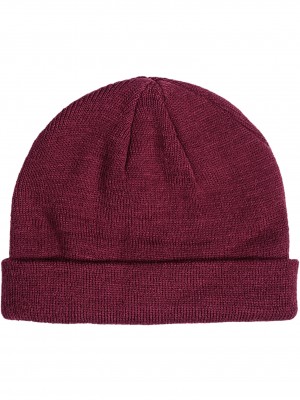 Бийни шапка в тъмночервен цвят MSTRDS Short Cuff Knit Beanie 
