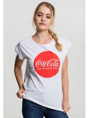 Дамска бяла тениска MERCHCODE Coca Cola Round Logo
