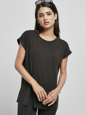Дамска дълга тениска в черен цвят Urban Classics 