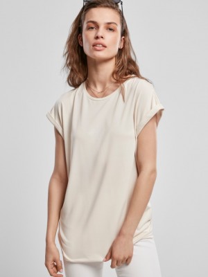 Дамска дълга тениска в пясъчен цвят Urban Classics 