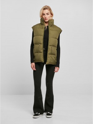 Дамска грейка в цвят маслина Urban Classics Ladies Puffer Vest