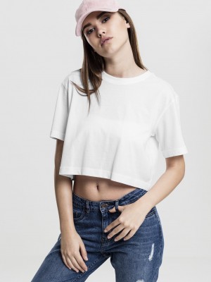 Дамска къса и широка тениска в бяло Oversized Urban Classics