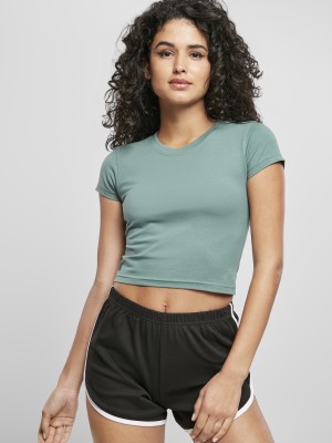 Дамска къса тениска в цвят мента Urban Classics  Stretch Jersey Cropped