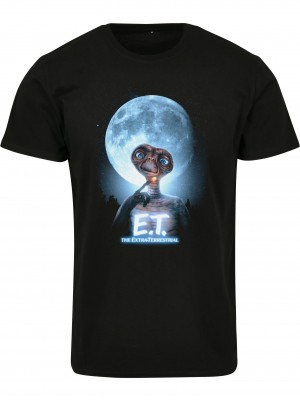Дамска тениска Merchcode E.T. Face в черен цвят