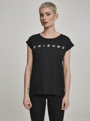 Дамска тениска Merchcode Friends Logo в черен цвят