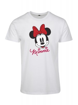 Дамска тениска Merchcode Minnie Mouse в бял цвят