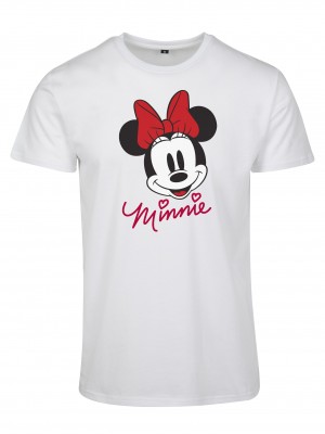 Дамска тениска Merchcode Minnie Mouse в бял цвят
