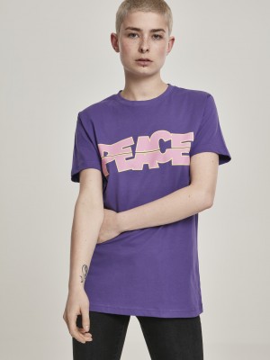Дамска тениска Mister Tee Peace в лилав цвят