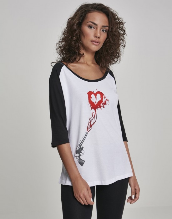 Дамска тениска Mister Tee Pistol Heart в бяло и черно, Жени - Lit.bg Дамска тениска Mister Tee Pistol Heart в бяло и черно, Жени - Lit.bg