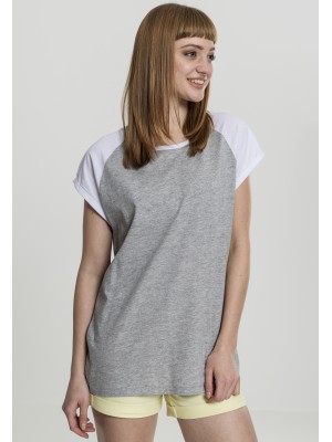 Дамска тениска с реглан ръкави в сиво и бяло Urban Classics Ladies Contrast Raglan Tee grey/white 