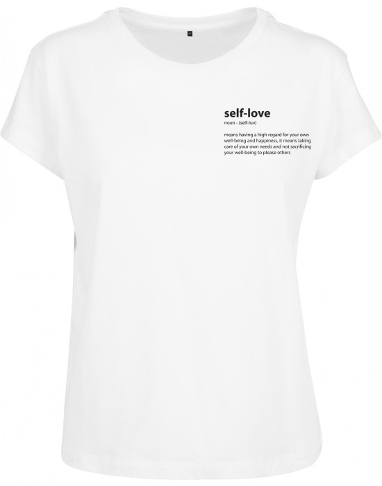 Дамска тениска в бял цвят Merchcode Ladies Self Love Box Tee white, Жени - Lit.bg