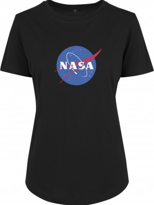 Дамска тениска в черен цвят Merchcode Ladies NASA Insignia Fit Tee black 