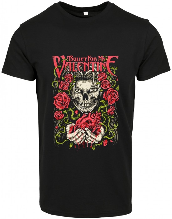 Дамска тениска в черен цвят Merchcode bullet for my Valentine MY Bleeding Heart, Тениски - Lit.bg