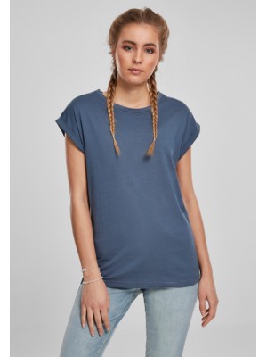 Дамска тениска в син цвят Urban Classics Ladies Extended Shoulder Tee vintageblue 