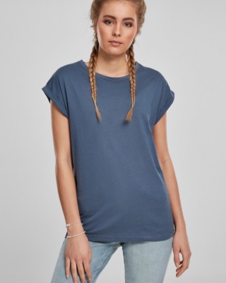 Дамска тениска в син цвят Urban Classics Ladies Extended Shoulder Tee vintageblue 