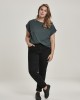 Дамска тениска в тъмнозелен цвят Urban Classics Ladies Extended Shoulder Tee bottlegreen, Жени - Lit.bg
