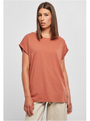 Дамска тениска в цвят корал Urban Classics Ladies Shoulder Tee