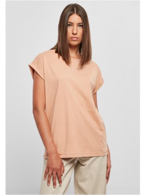 Дамска тениска в цвят праскова Urban Classics Ladies Shoulder Tee