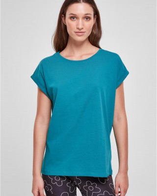 Дамска тениска в цвят тюркоаз Urban Classics Ladies Shoulder Tee