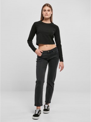 Дамски дънки с ниска талия в черен цвят Urban Classics Ladies Denim Pants