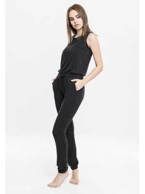 Дамски гащеризон в черен цвят Urban Classics Ladies Tech Mesh Long Jumpsuit black 