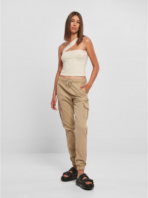 Дамски карго панталон в бежов цвят Urban Classics Ladies Cargo Pants