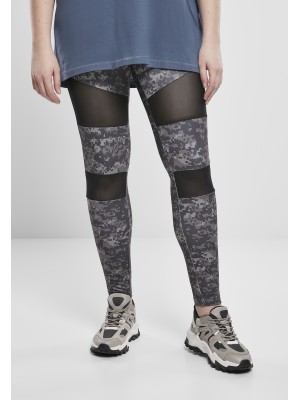 Дамски клин на дигитални камуфлажни шарки в сиво Urban Classics Ladies Camo Tech Mesh Leggings 