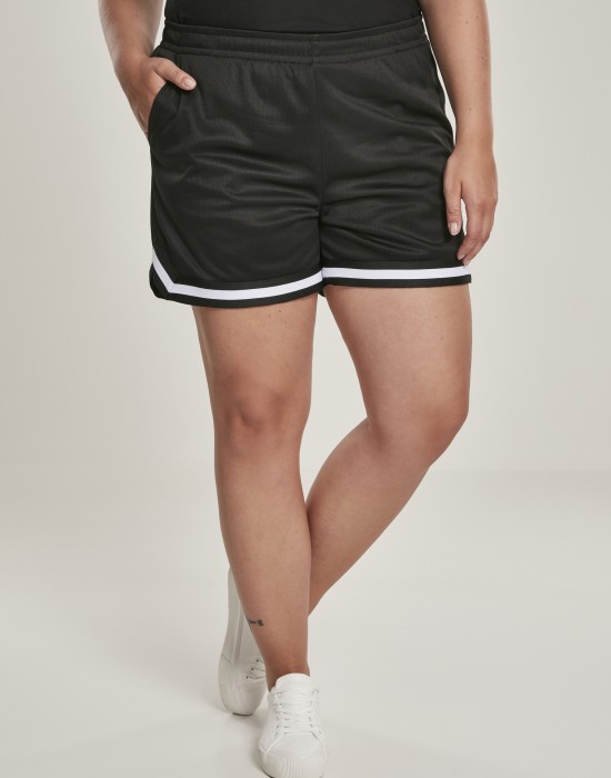 Дамски мрежести BIG SIZE къси панталони в черен цвят Urban Classics Ladies Stripes Mesh Hot Pants, Жени - Lit.bg Дамски мрежести BIG SIZE къси панталони в черен цвят Urban Classics Ladies Stripes Mesh Hot Pants, Жени - Lit.bg