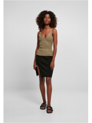 Дамски плетен потник в цвят каки Ladies Top 
