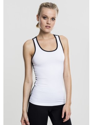 Дамски потник в бял цвят Urban Classics Ladies Sports Top wht/blk 