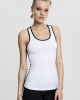 Дамски потник в бял цвят Urban Classics Ladies Sports Top wht/blk, Жени - Lit.bg