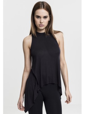 Дамски потник в черен цвят Urban Classics Ladies HiLo Viscose Top black 