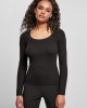 Дамски пуловер в черен цвят Urban Classics Ladies Wide Neckline Sweater, Жени - Lit.bg