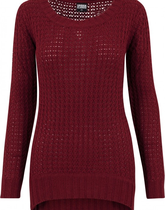 Дамски пуловер в тъмночервено Ladies Long Wideneck Sweater, Жени - Lit.bg