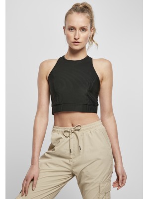 Дамски спортен къс топ Urban Classics Cropped Shiny Rib