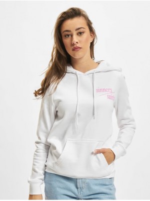 Дамски суичър с качулка в бял цвят Mister Tee Ladie Sinners Hoody