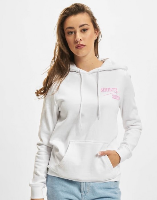 Дамски суичър с качулка в бял цвят Mister Tee Ladie Sinners Hoody, Суичъри - Lit.bg Дамски суичър с качулка в бял цвят Mister Tee Ladie Sinners Hoody, Суичъри - Lit.bg