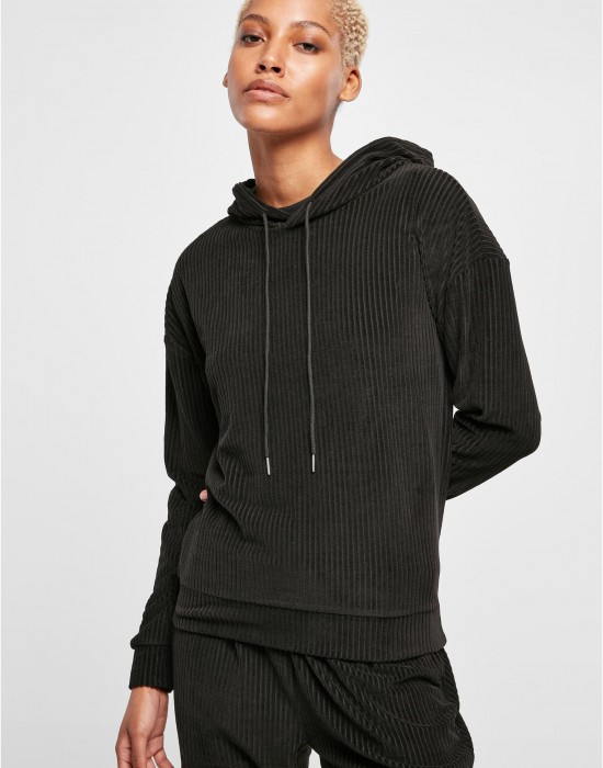 Дамски суичър с качулка в черен цвят Urban Classics Ladies Velvet Hoody, Суичъри - Lit.bg Дамски суичър с качулка в черен цвят Urban Classics Ladies Velvet Hoody, Суичъри - Lit.bg