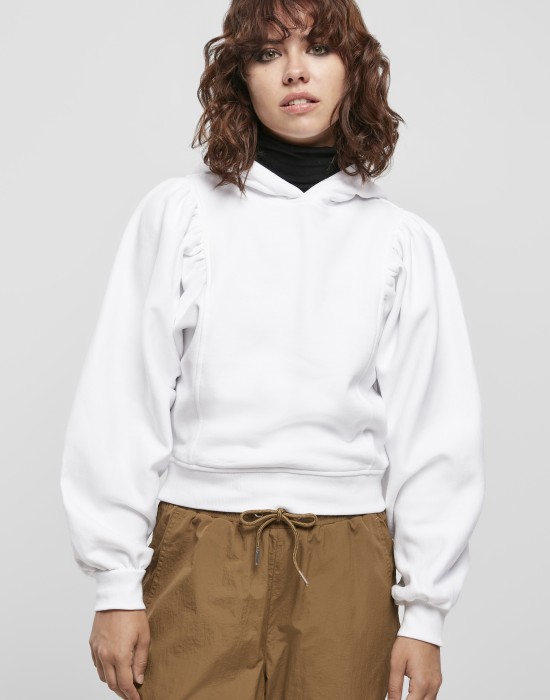 Дамски суичър в бял цвят Ladies Organic Gathering Batwing Hoody, Суичъри - Lit.bg Дамски суичър в бял цвят Ladies Organic Gathering Batwing Hoody, Суичъри - Lit.bg