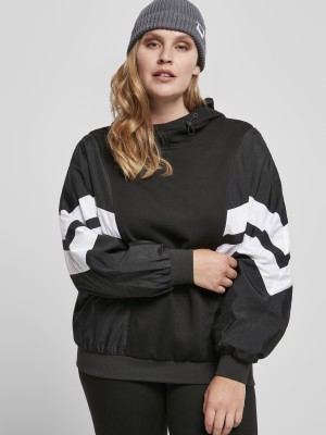 Дамски суичър в черно от Urban Classics Ladies Mix Crinkle Nylon Sweat 