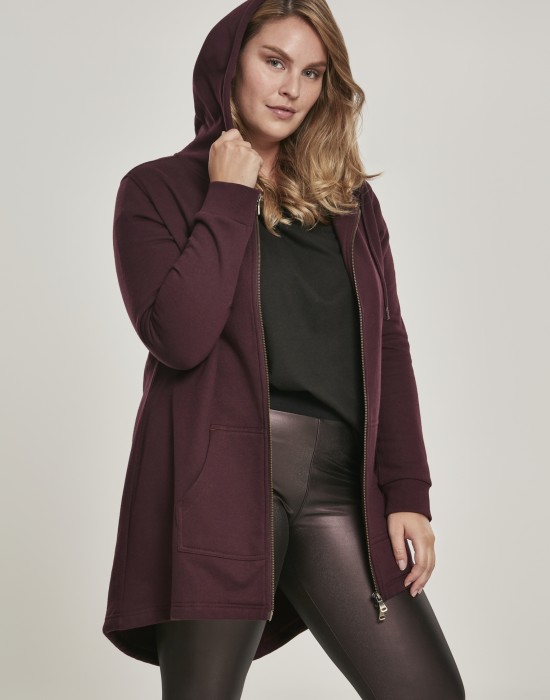 Дамски суичър в тъмночервено Urban Classics Ladies Sweat Parka, Жени - Lit.bg