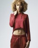 Дамски суичър в цвят бордо Urban Classics Ladies Cropped Terry Hoody, Жени - Lit.bg