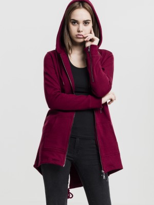 Дамски суичър в цвят бургунди Urban Classics Ladies Sweat Parka