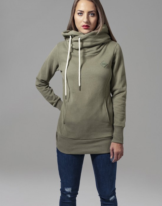 Дамски суичър в цвят маслина Urban Classics Ladies Long Logopatch Hoody, Суичъри - Lit.bg Дамски суичър в цвят маслина Urban Classics Ladies Long Logopatch Hoody, Суичъри - Lit.bg
