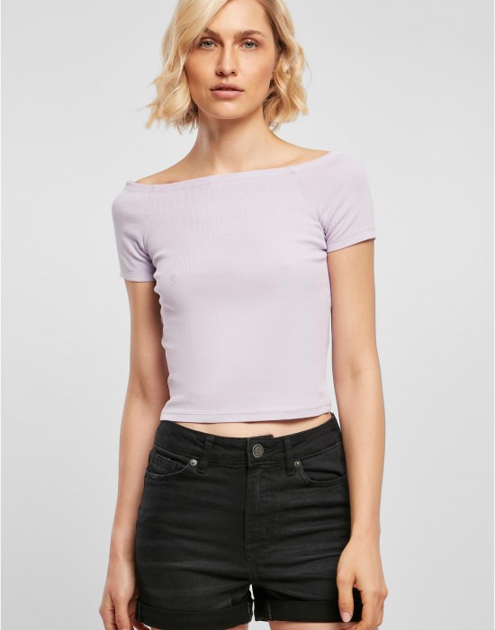 Дамски топ в светлолилаво Ladies Off Shoulder Rib Tee, Тениски - Lit.bg Дамски топ в светлолилаво Ladies Off Shoulder Rib Tee, Тениски - Lit.bg